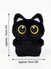 Cute Black Cat Plush Doll, Big Eyes Fluffy Mini Plush, Gothic Style Bag Charm, Gift For Cat Lovers – Bumble & Bear kids toy