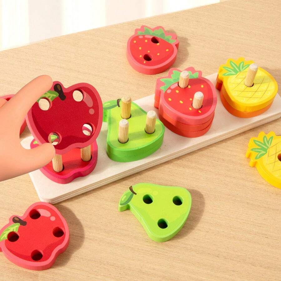 18 Months Wooden Toys Wooden Shape Sorter Stacking Puzzle Toddler Learning Fine Motor Skills Developmental Toys Suitable