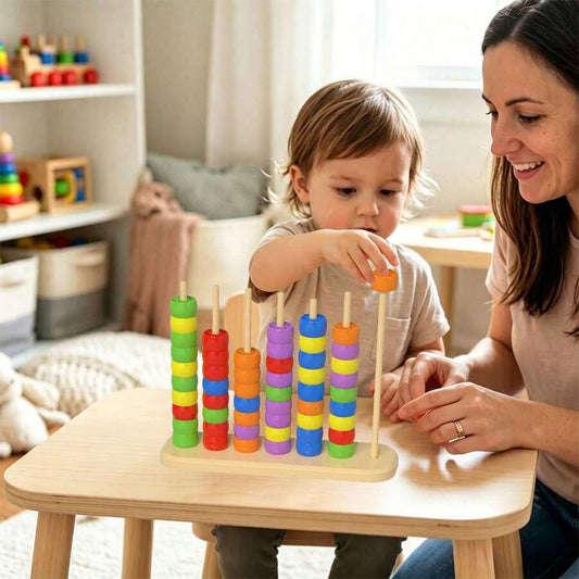 Montessori Rainbow Beads Color Recognition Hand Eye Coordination Early Education Enlightenment Educational Children s To