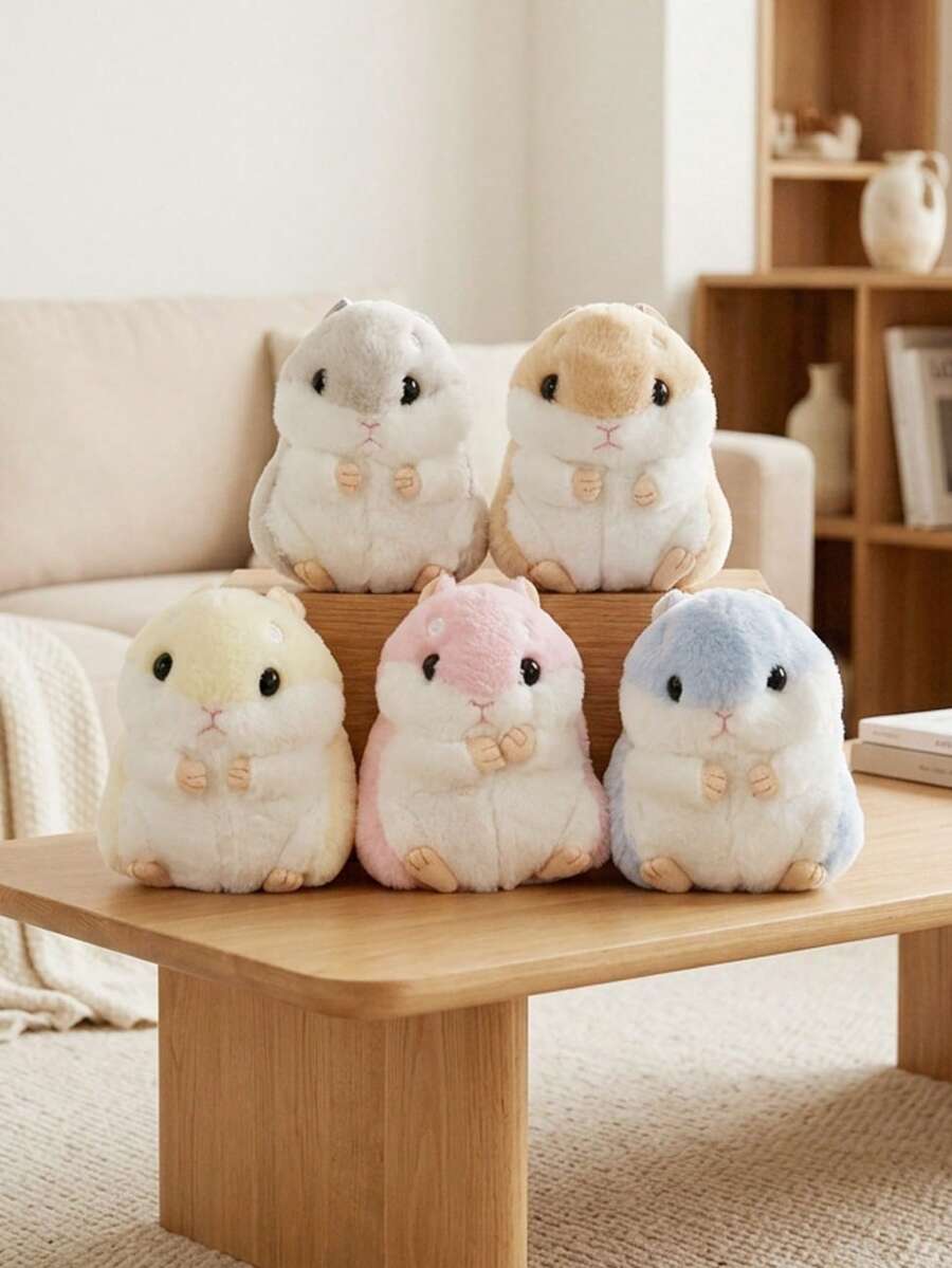 1pc Cute Realistic Plush Hamster Doll Soft Stuffed Animal Doll Office Companion Decor Party Event Decoration Prank Fun G