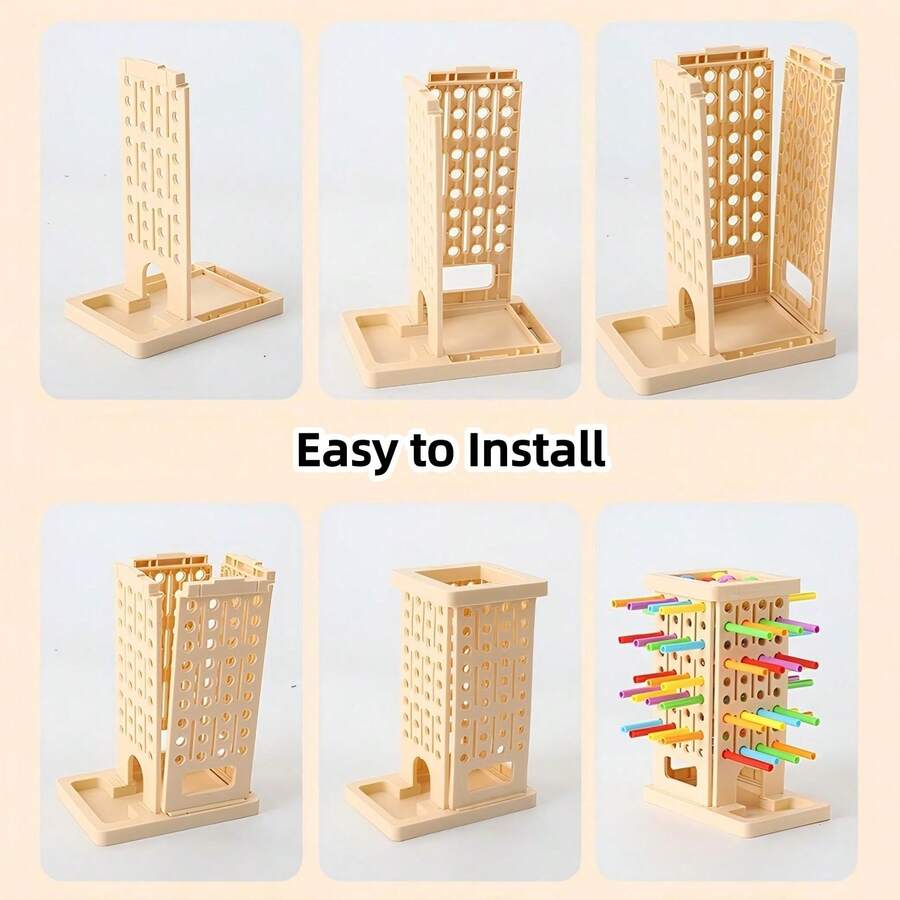Stick-Pulling Tower Game, Educational Building Blocks Toy, Sorting, Stacking & Building, Jenga Style Game – Bumble & Bear