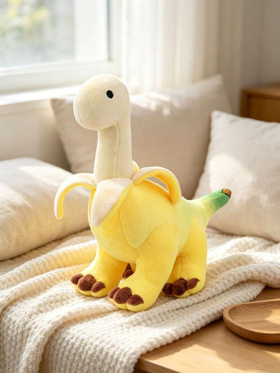 Banana Dinosaur Plush Doll 28cm - Cute Cartoon Banana Brachiosaurus Pillow