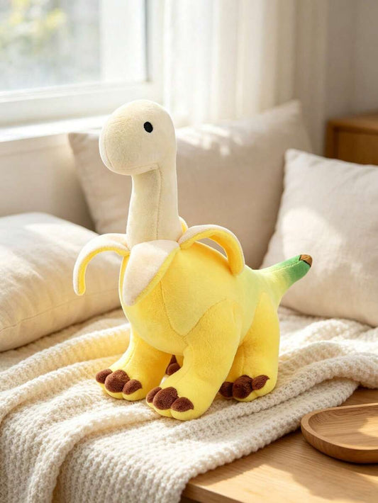 Banana Dinosaur Plush Doll 28cm - Cute Cartoon Banana Brachiosaurus Pillow