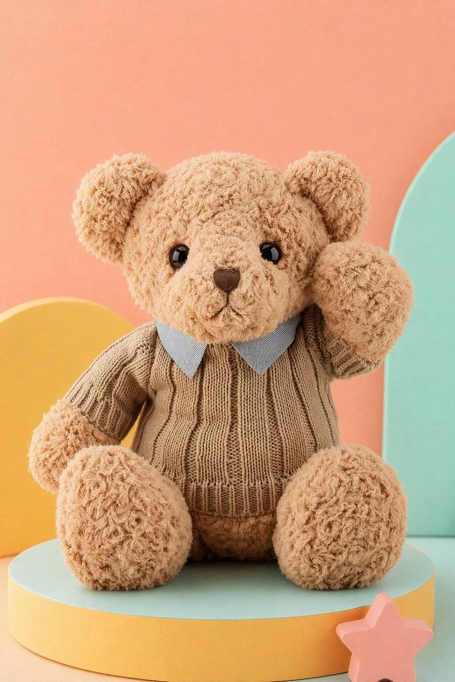 MINKOJA 11 81 Inch 30cm Teddy Bear Plush Doll With Shirt Collar Fun Holiday Party Teddy Bear Plush Doll Creative Decorat