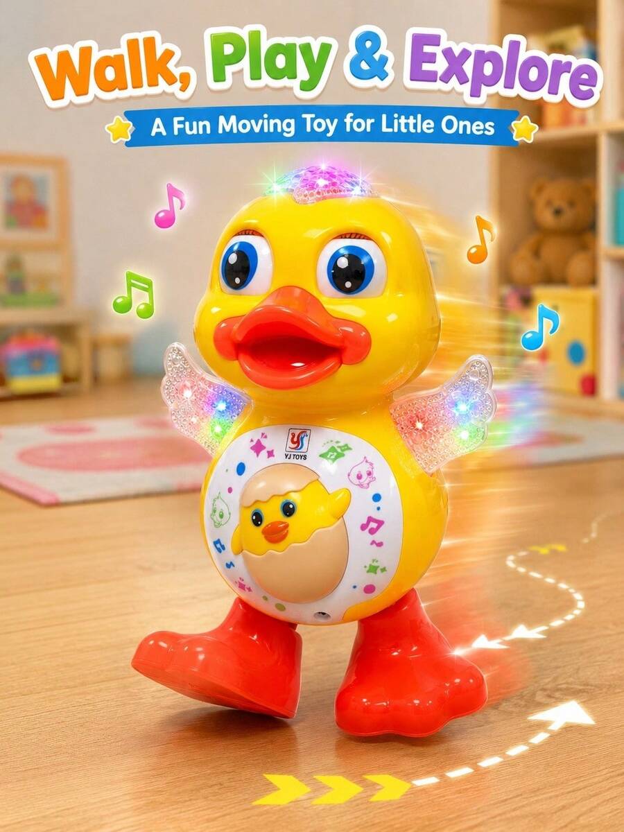 Light-Up Sound Moving Walking Dancing Electric Duck Toy, Toddler Birthday Gift, Glowing Toy – Bumble & Bear kids toy