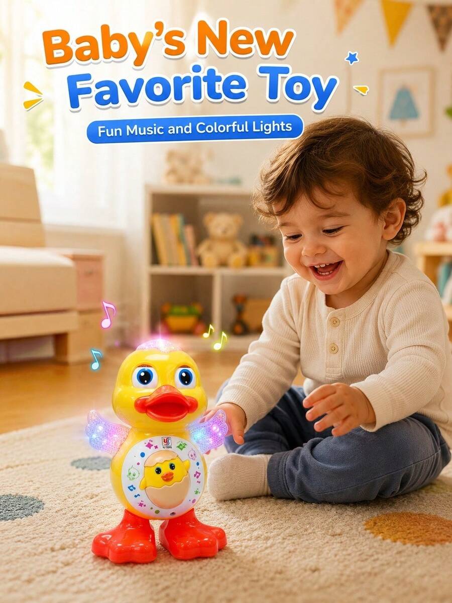 Light-Up Sound Moving Walking Dancing Electric Duck Toy, Toddler Birthday Gift, Glowing Toy – Bumble & Bear kids toy