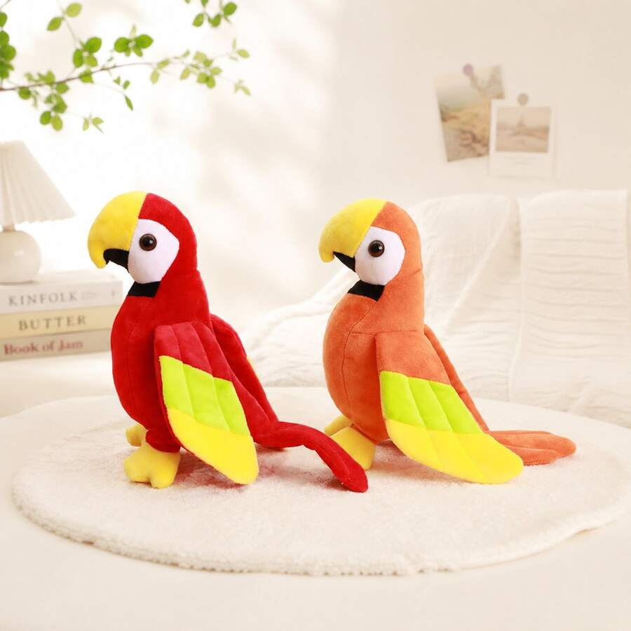 Cute Parrot Plush Doll Fluffy Parrot Bird Plush Stuffed Animal Adorable Home Decor Cartoon Parrot Plush Doll Perfect Gif