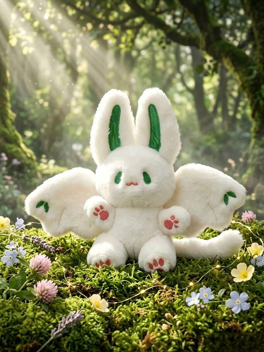 Easter Bat Rabbit Plush Doll Pillow, Soft Stuffed Bunny, Girls Birthday Gift, Halloween Bat Decoration, Home Decor, Part