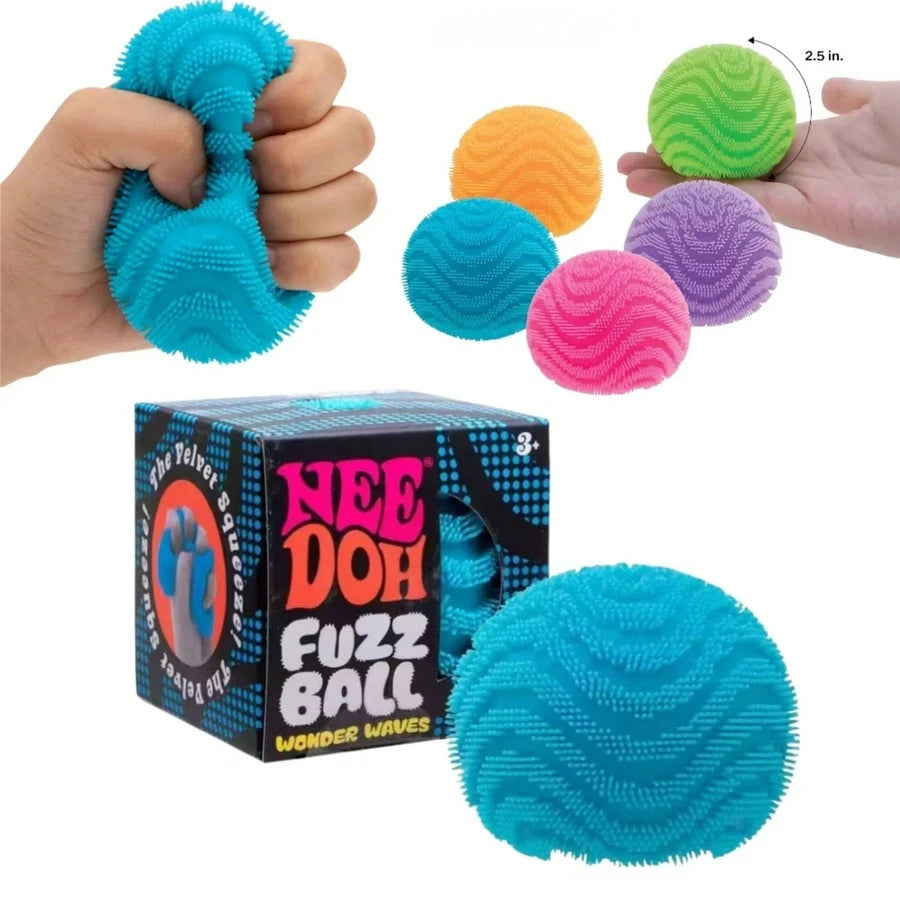 1pc Fuzz Ball Wavy Texture Spiky Squeeze Toy Soft Bumpy Stress Relief Fidget Ball Flexible TPR Material Wavy Pattern Wit