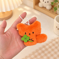 Cute Four-Leaf Clover Little Fox Plush Pendant, Plush Doll Keychain, Backpack Charm, Healing Plush Doll – Bumble & Bear