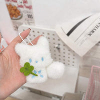 Cute Four-Leaf Clover Little Fox Plush Pendant, Plush Doll Keychain, Backpack Charm, Healing Plush Doll – Bumble & Bear