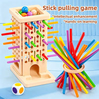 Stick-Pulling Tower Game, Educational Building Blocks Toy, Sorting, Stacking & Building, Jenga Style Game – Bumble & Bear