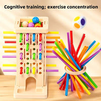 Stick-Pulling Tower Game, Educational Building Blocks Toy, Sorting, Stacking & Building, Jenga Style Game – Bumble & Bear