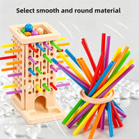 Stick-Pulling Tower Game, Educational Building Blocks Toy, Sorting, Stacking & Building, Jenga Style Game – Bumble & Bear