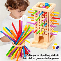 Stick-Pulling Tower Game, Educational Building Blocks Toy, Sorting, Stacking & Building, Jenga Style Game – Bumble & Bear