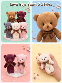 Small Teddy Bear Plush Doll With Bow Tie, Soft Fluffy Stuffed Bear, Bag Charm, Party Favors, Birthday Gift – Bumble &