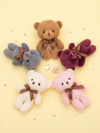 Small Teddy Bear Plush Doll With Bow Tie, Soft Fluffy Stuffed Bear, Bag Charm, Party Favors, Birthday Gift – Bumble &