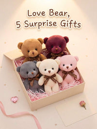 Small Teddy Bear Plush Doll With Bow Tie, Soft Fluffy Stuffed Bear, Bag Charm, Party Favors, Birthday Gift – Bumble &