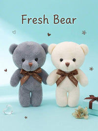 Small Teddy Bear Plush Doll With Bow Tie, Soft Fluffy Stuffed Bear, Bag Charm, Party Favors, Birthday Gift – Bumble &