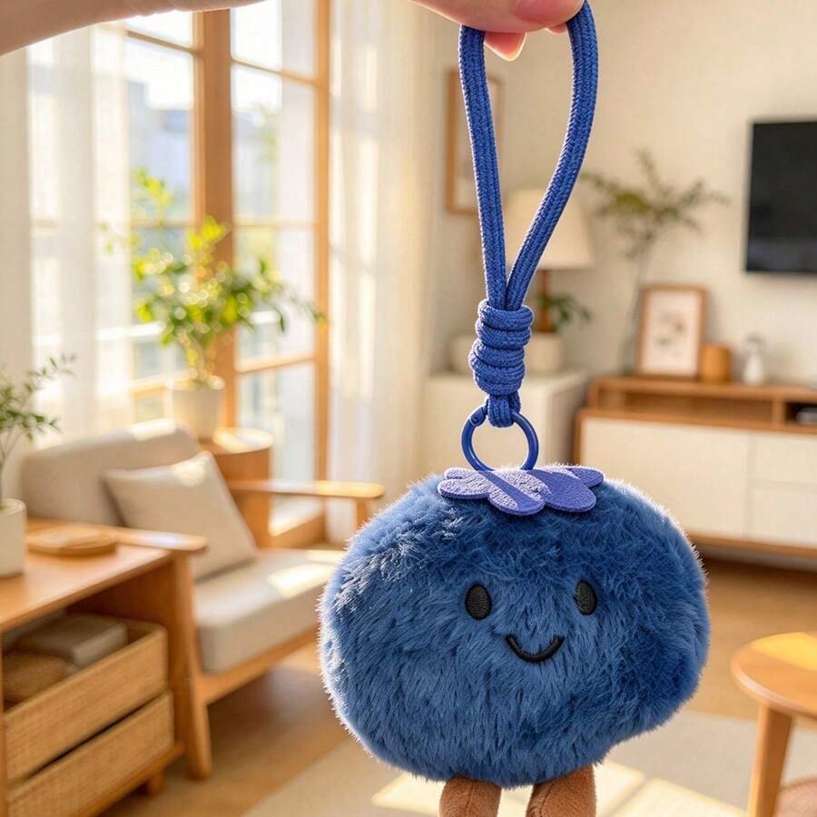 Blueberry Lucky Plush Keychain Cute Stuffed Animal Doll Suitable For Bag Decoration Car Decor Amulet Gift Soft Pendant F