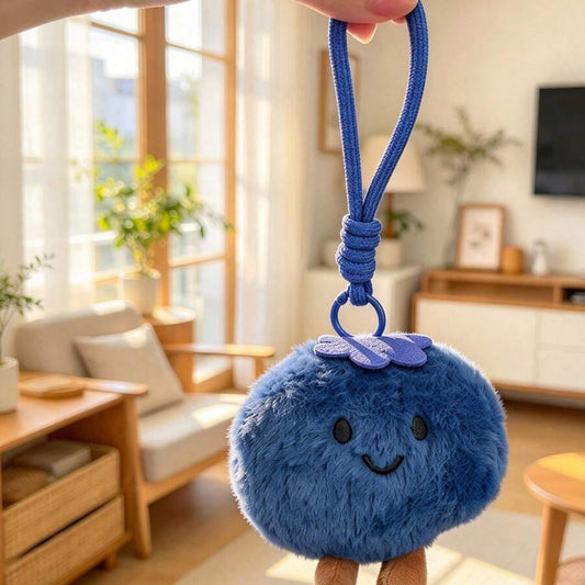 Blueberry Lucky Plush Keychain Cute Stuffed Animal Doll Suitable For Bag Decoration Car Decor Amulet Gift Soft Pendant F